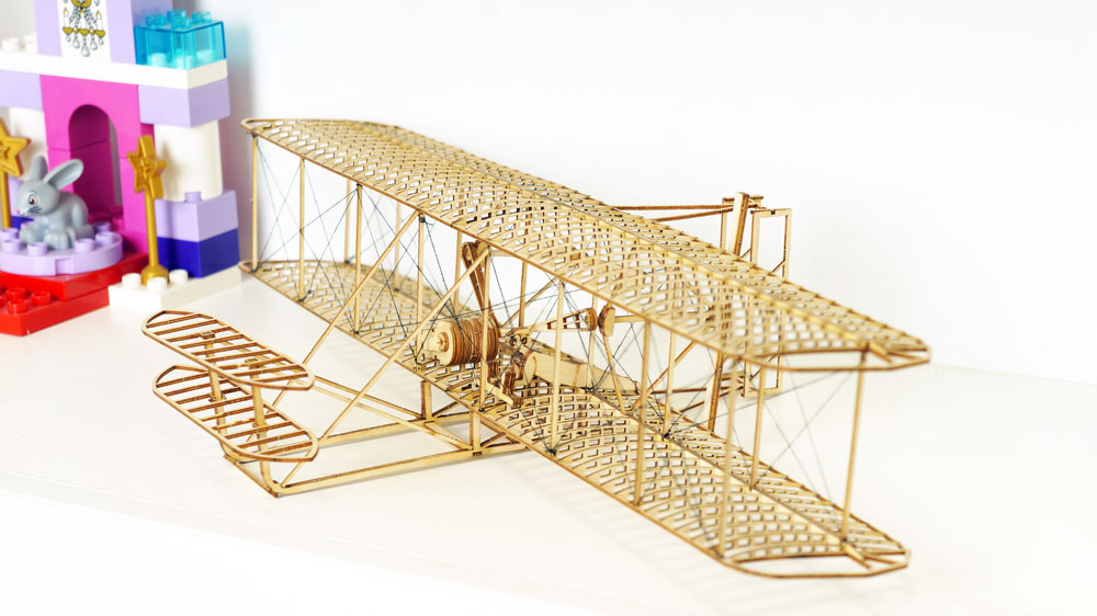 莱特兄弟飞机模型模型飞机工艺品益智仿真复古冯如一号飞行者一号