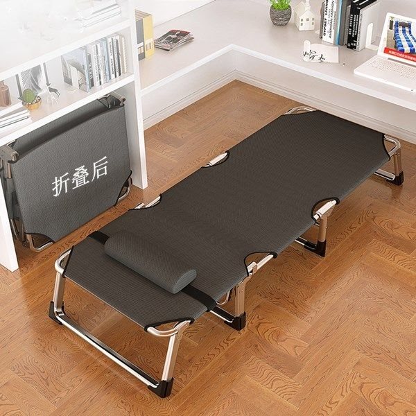 省空间室内简易布简易躺椅折叠床午休便携小钢管折叠式陪护床加厚