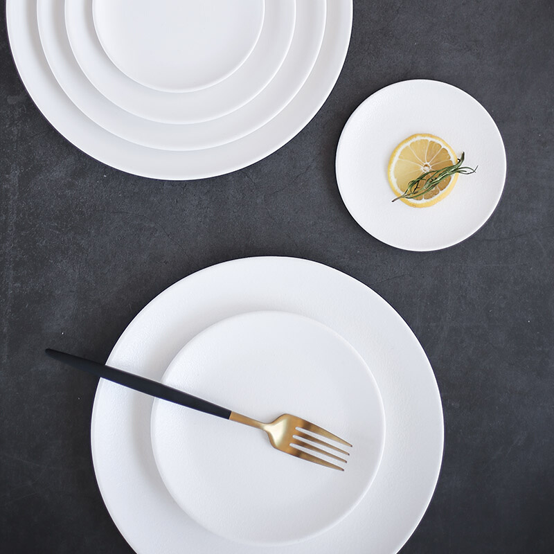 青木尚瓷 北欧风创意西餐牛排盘子 家用陶瓷餐盘酒店平盘西餐餐具