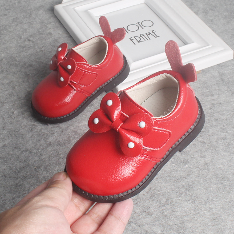 秋季宝宝鞋子女1-3岁婴儿软底学步鞋 女宝宝学步鞋小童皮鞋公主鞋
