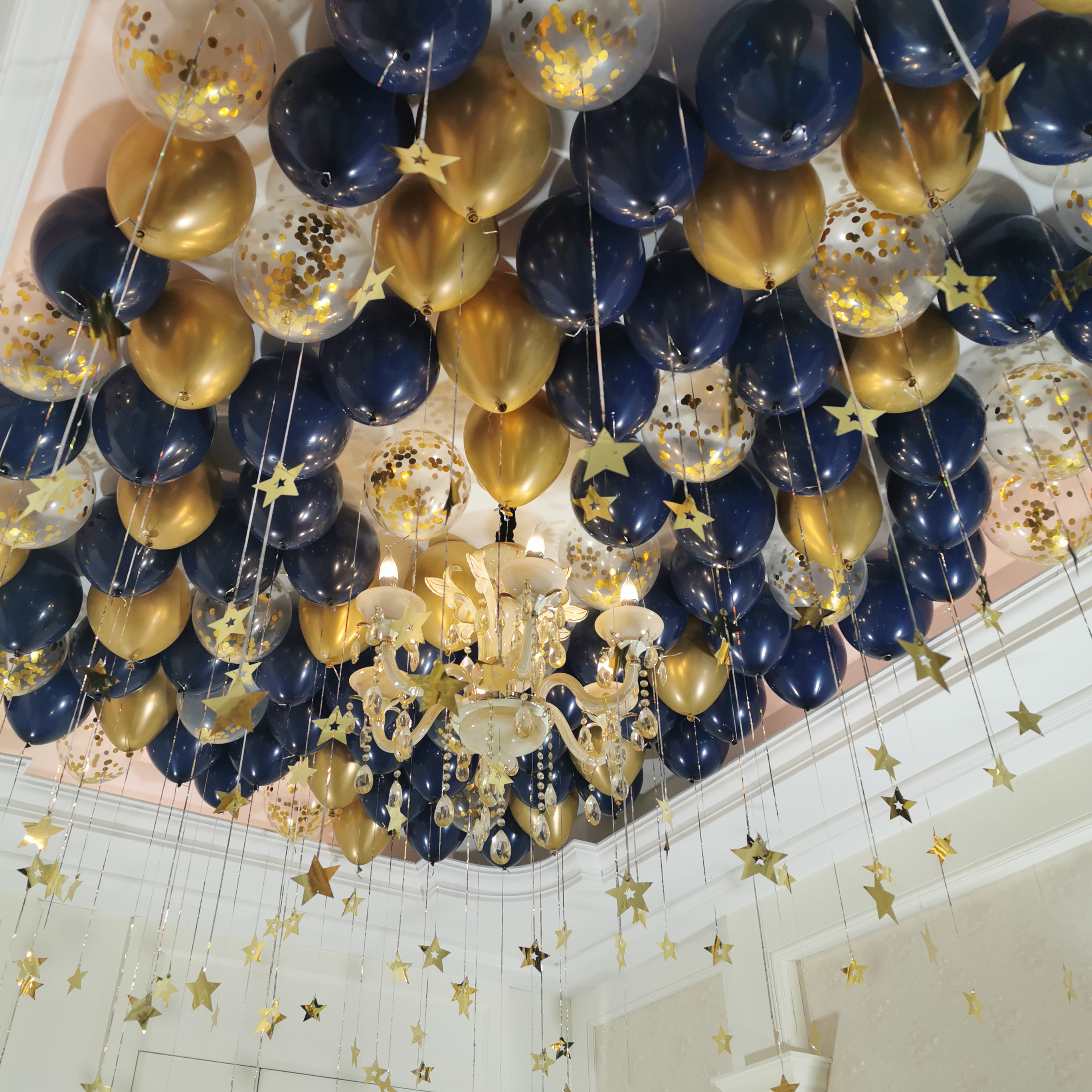 生日派对布置新年周年庆商场店铺开业庆典装饰气球吊坠拉花布置