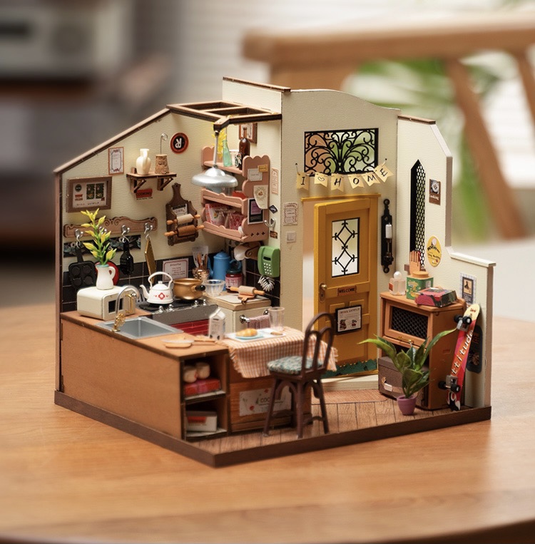 若来3D立体微场景花房DIY艺术小屋幸福厨房创意礼物手工拼装模型