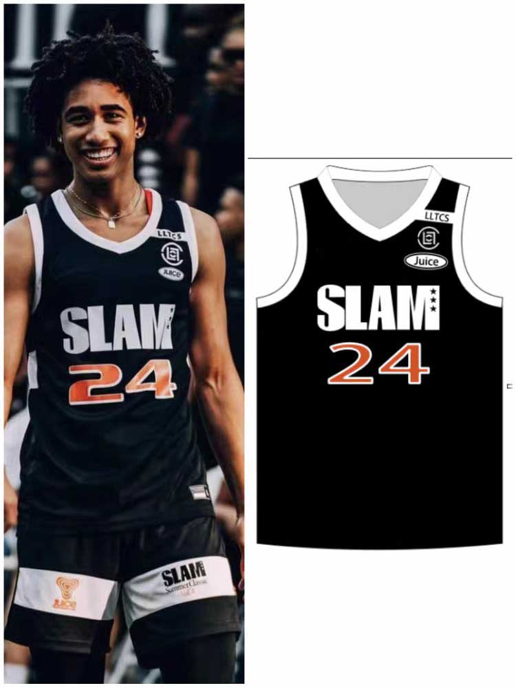 新款麦凯恩SLAM联赛篮球服美式球衣背心定制印号美高五星数码印