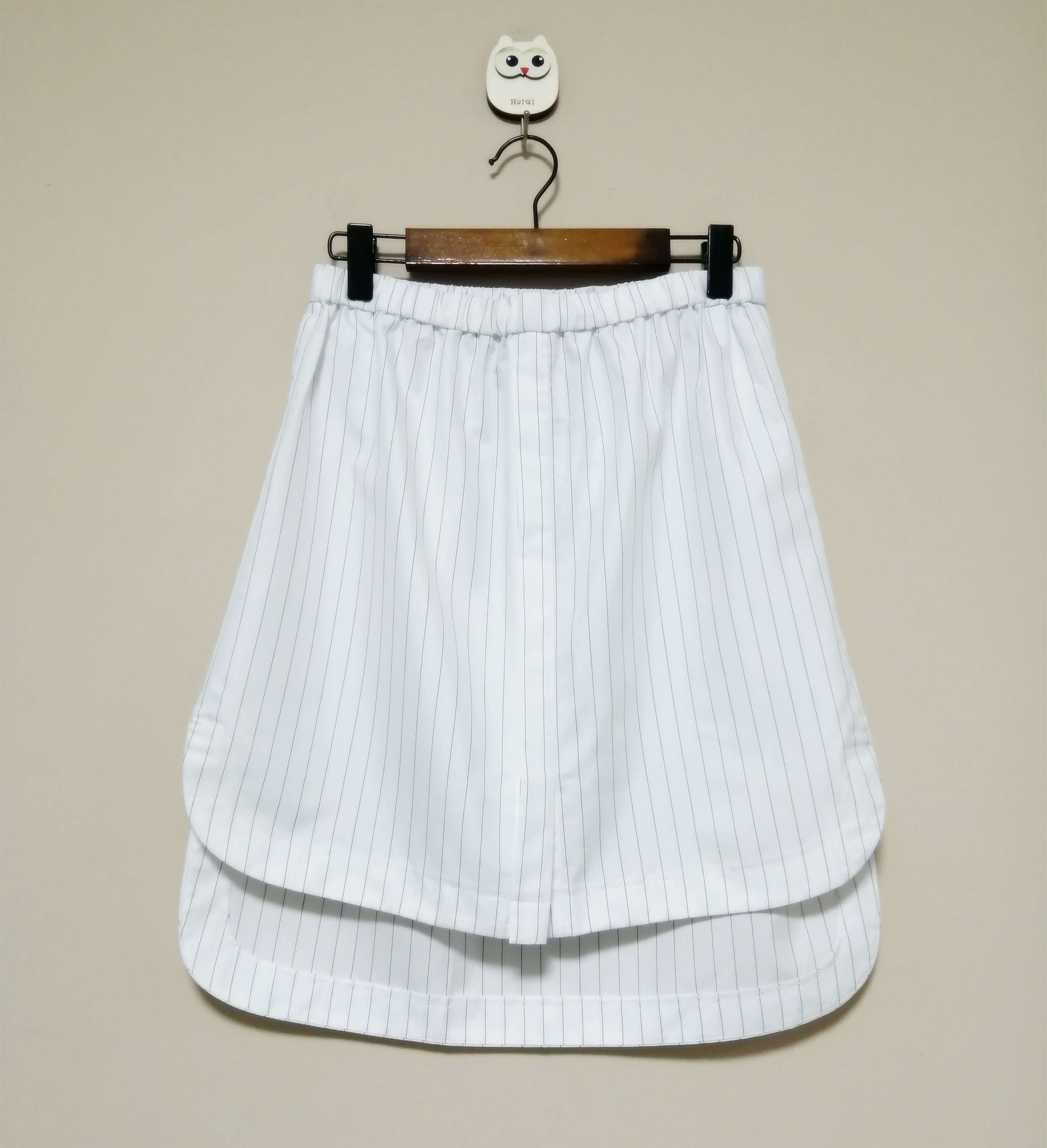 任性卖欧SL专柜269白色夏季竖条纹小清新百搭减龄松紧腰半身裙