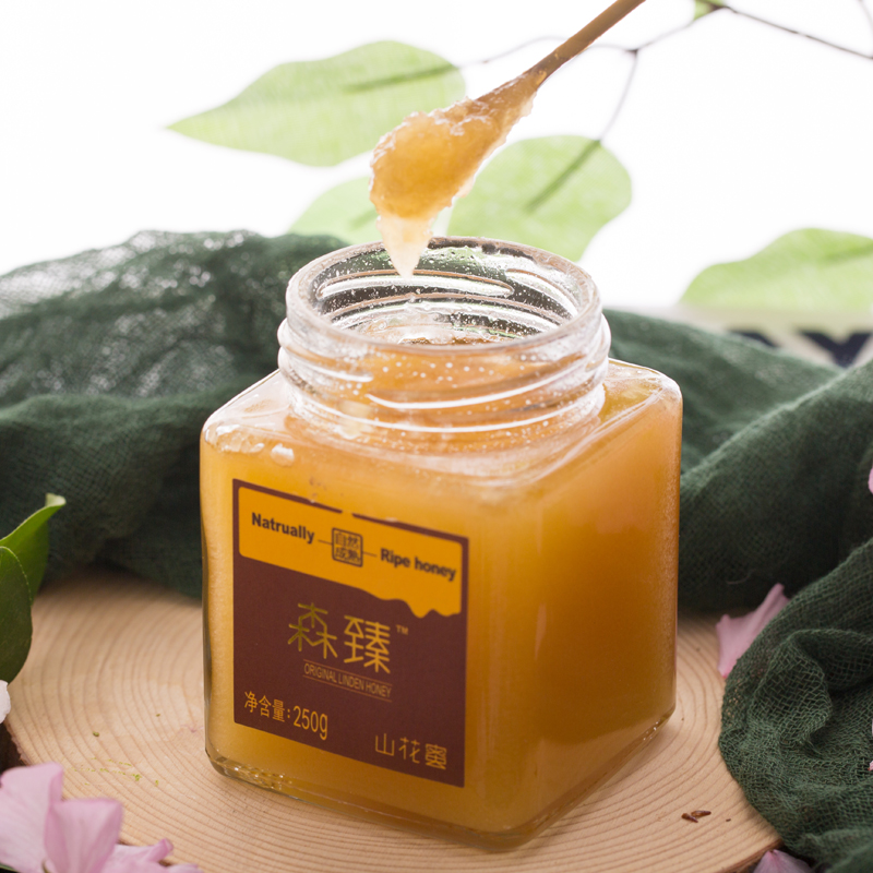 森臻蜂蜜 小兴安岭森林里树木花卉蜜无添加自然成熟250g×4瓶