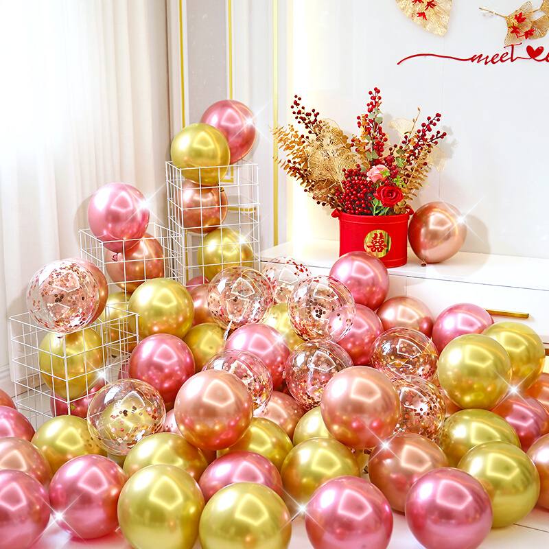 网红金属金色气球婚礼结婚房间生日派对场景求婚布置创意用品卧室