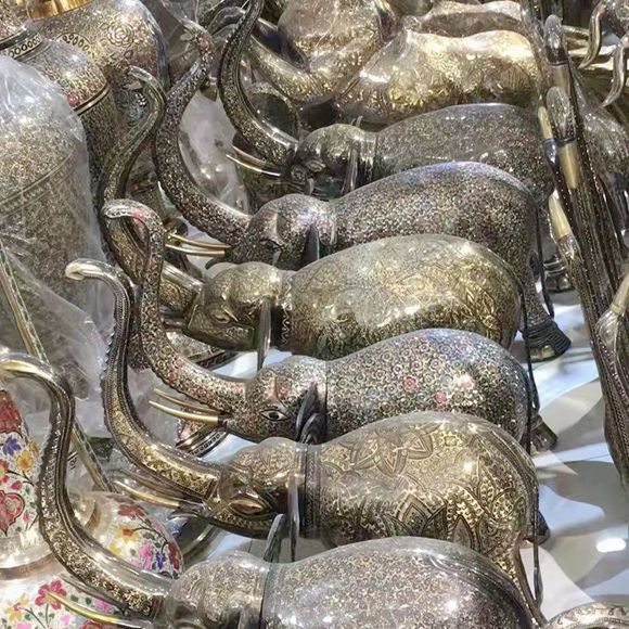 30寸铜象巴基斯坦铜雕手工摆件工艺品落地欧式动物家居礼物