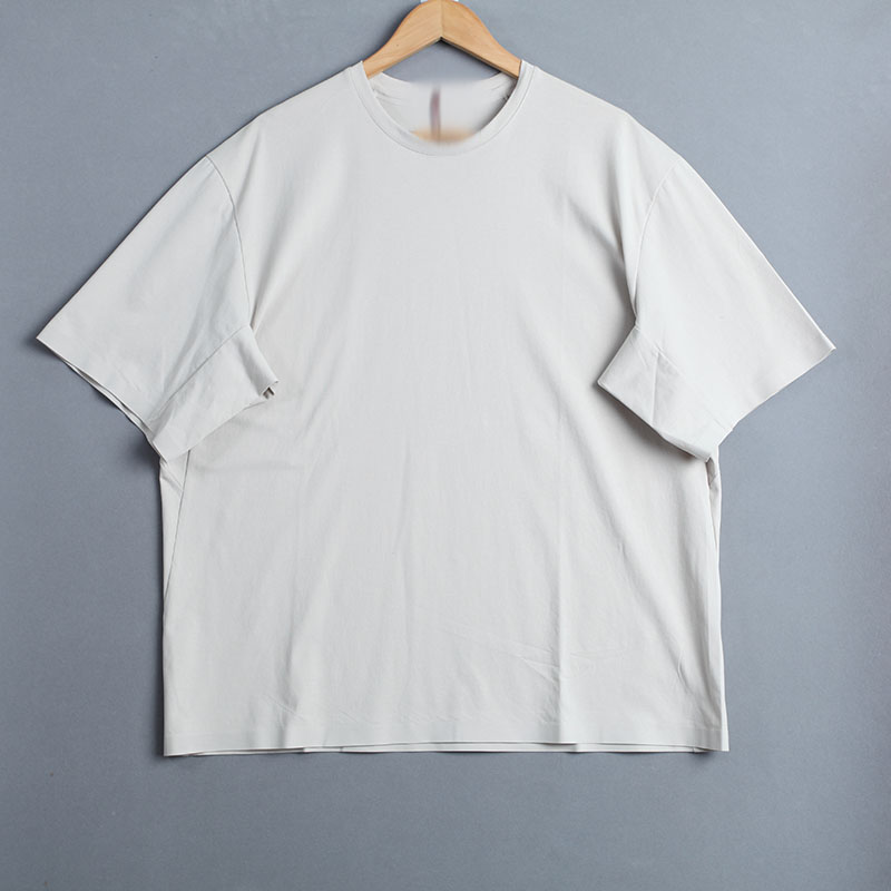24年春夏季纯色简约白色圆领科技面料短袖T恤3D立体剪裁0412