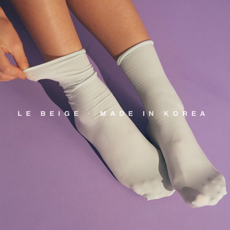 Biarritz中筒袜子女韩国东大门薄堆堆袜天鹅绒丝袜彩色夏卷边ins
