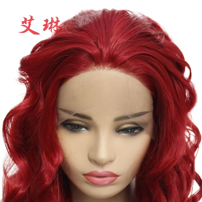 极速-Popular style wavy long curly hair wig chemical fiber f