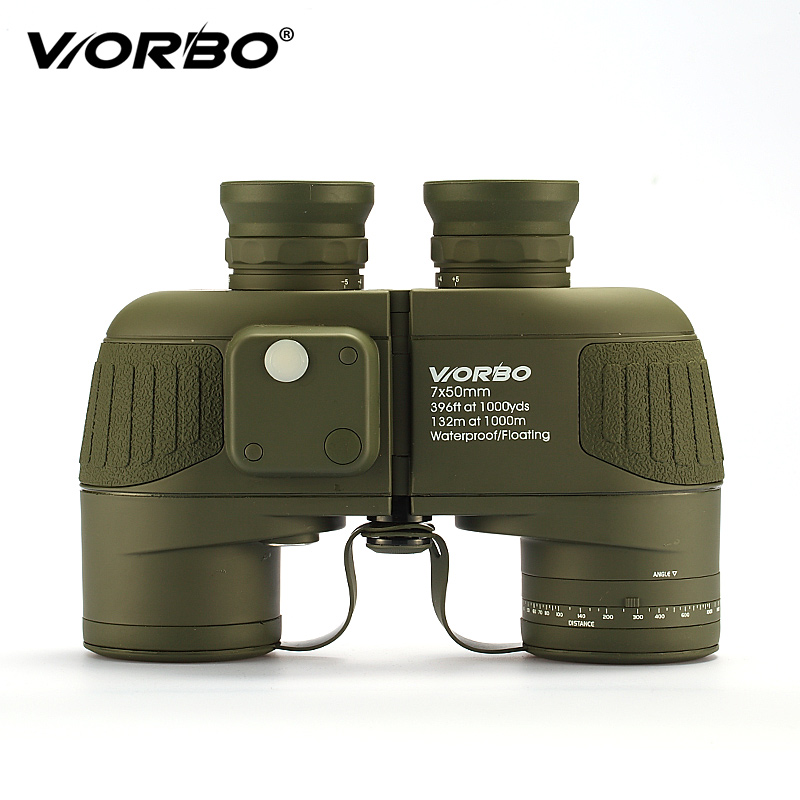 正品Worbo/惟博带测距罗盘 高端军标充氮防水双筒望远镜夜视高清