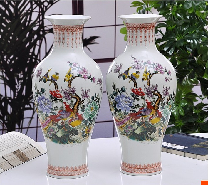 景德镇陶瓷器花瓶中式摆件插花器大瓷瓶简约家居工艺品装饰品博古