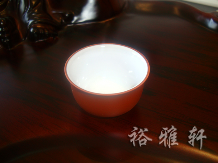 雅轩 紫砂茶杯/裕德堂紫砂杯/品茗杯/红瓷色