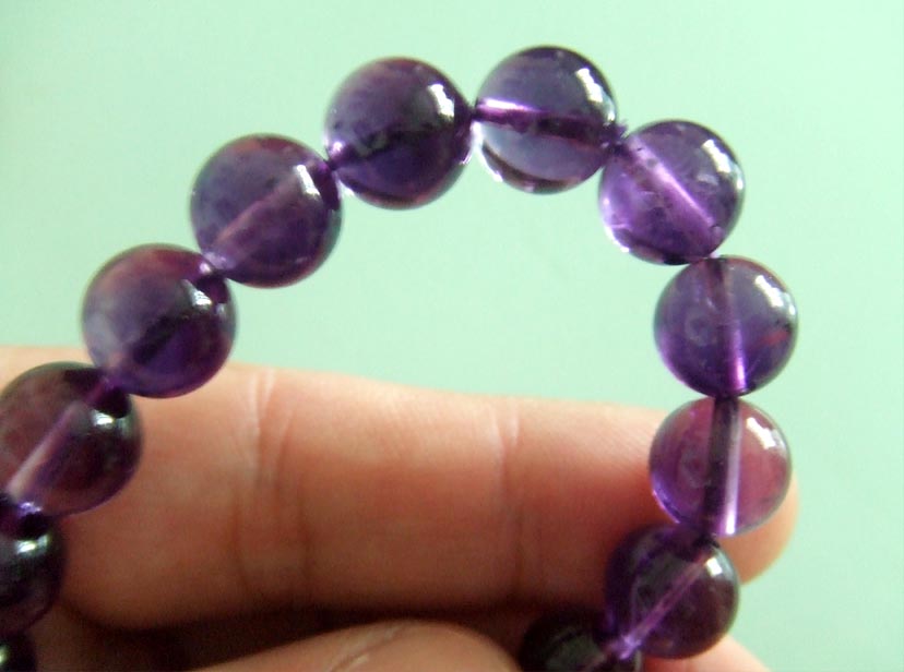 正品纯天然乌拉圭紫水晶 AAAA珍品紫水晶10MM 手链
