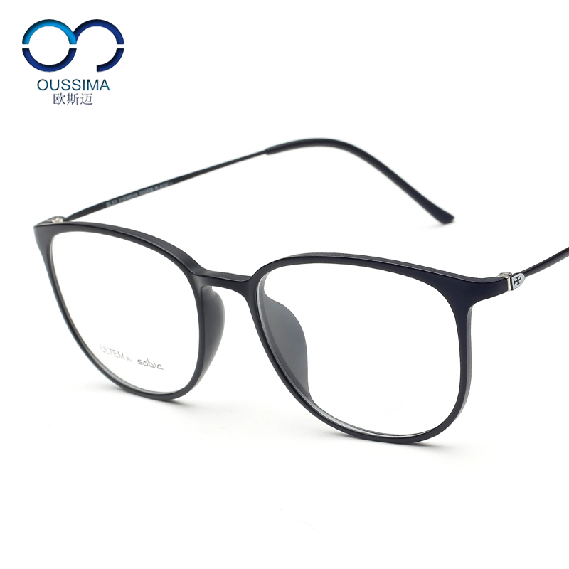 欧斯迈 超轻TR90成品近视眼镜架女款 大框复古防辐射眼镜框配细边