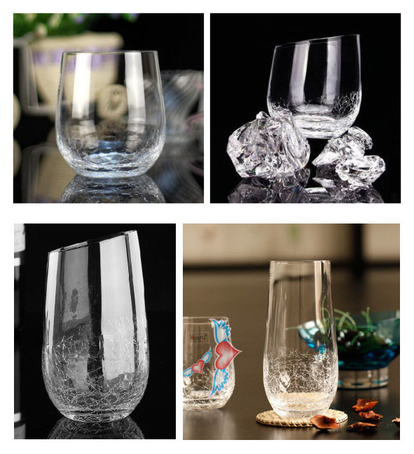 定制水晶冰裂玻璃钻石杯 水杯 玻璃杯 果汁杯 高 超值促销