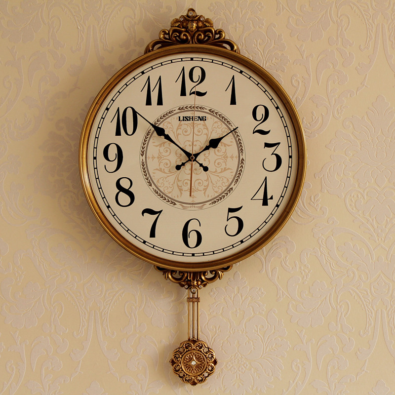 美式挂钟客厅创意简约静音钟表个性时尚大气墙上挂表欧式家用时钟