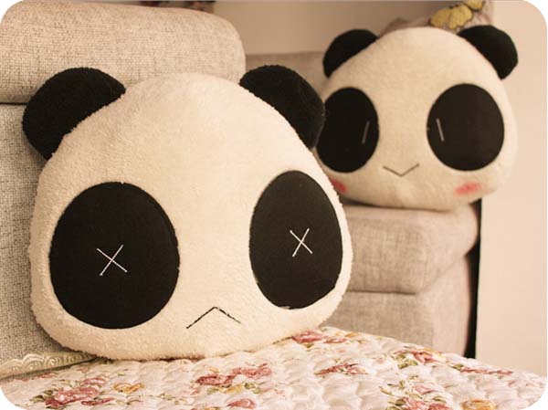 超萌 大熊猫头抱枕 靠垫 手捂 熊猫车枕 三合一抱枕 沙发靠垫毯子