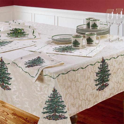出口欧美-- 圣诞树桌布 台布 餐巾 桌旗 出口正品 美式田园桌布
