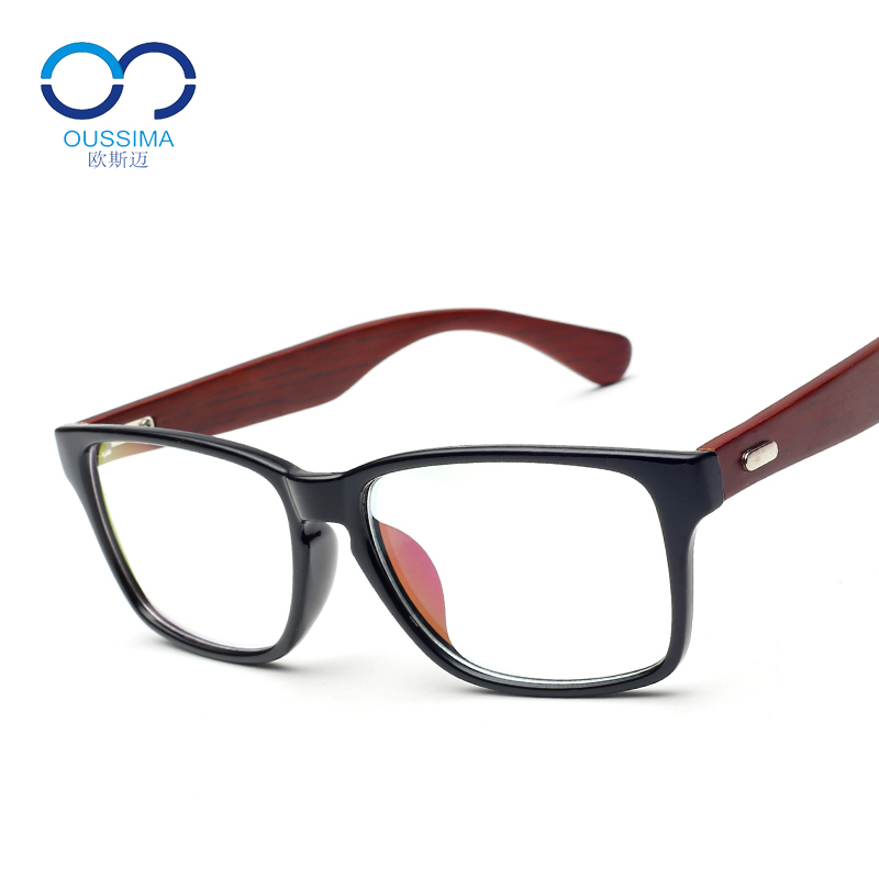 欧斯迈木框眼镜男女款大框近视眼镜成品眼镜框复古潮配近视眼镜架