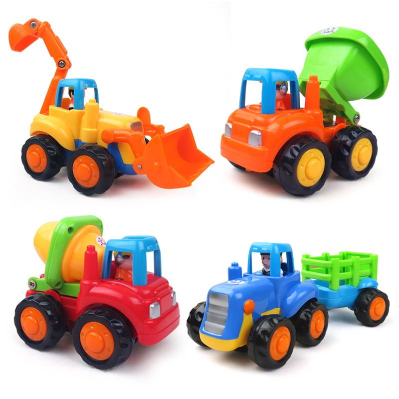 儿童玩具车惯性工程车挖土推土机搅拌挖掘机小汽车套装男孩 汇乐