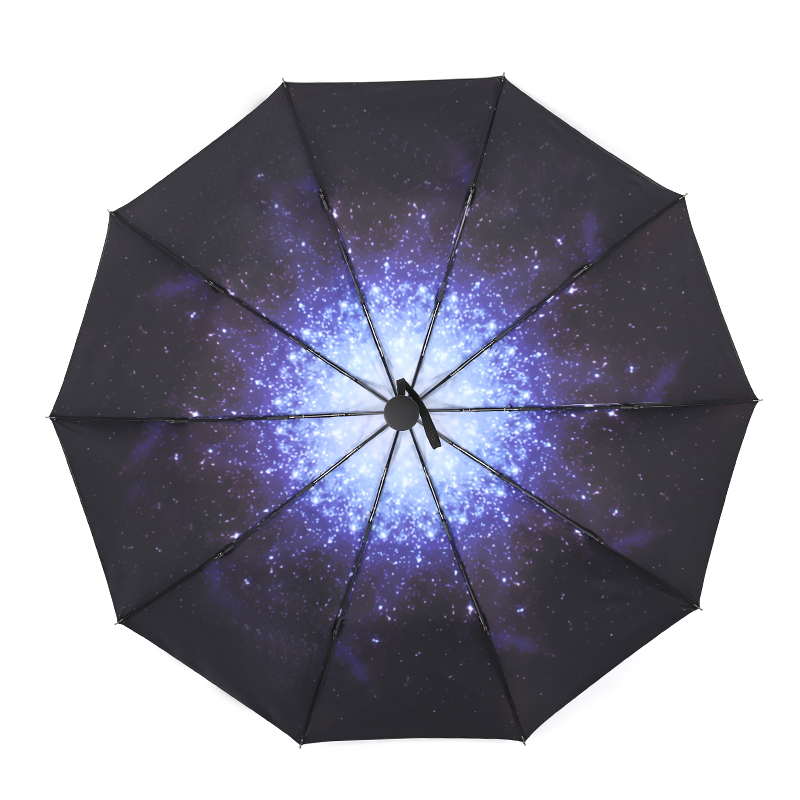 潮流女个性创意男防晒防紫外线折叠雨伞晴雨两用双层全自动星空伞