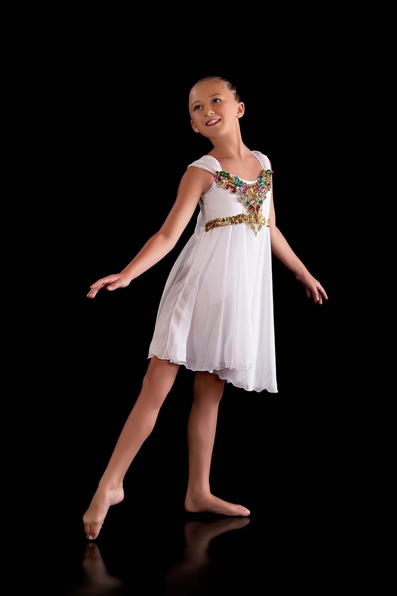 儿童多色現代芭蕾舞蹈服飄逸现代舞裙演出服裝表演服特價可定制