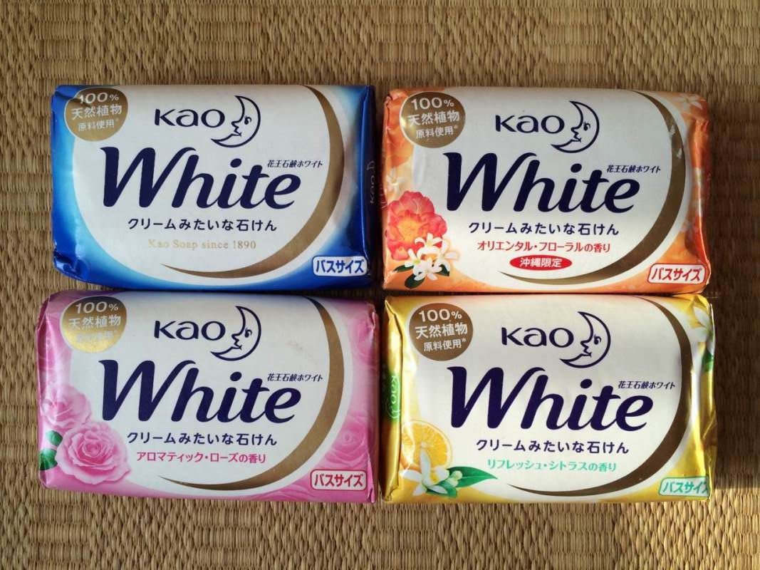 现货 日本原版花王white植物沐浴香皂肥皂130g清香型单个