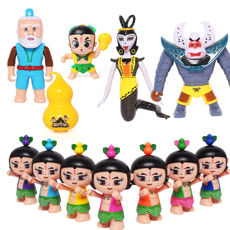 正版葫芦娃葫芦兄弟套装变形新金刚儿童玩具7个装蛇精全套七兄弟