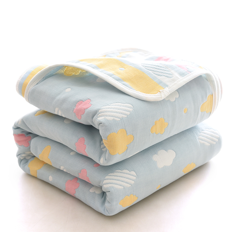 毛巾被纱布纯棉120×150成人透气双人宝宝儿童盖毯子夏凉被空调毯
