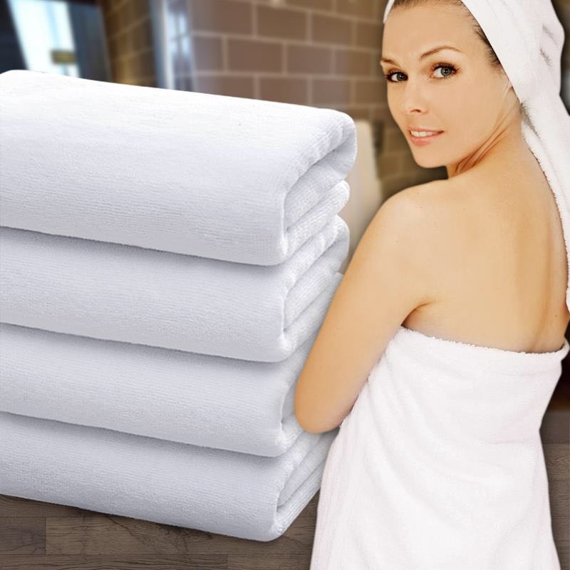 厂家批發白色浴巾纯棉加大厚成人180宾馆酒店桑拿足浴美容院毛巾