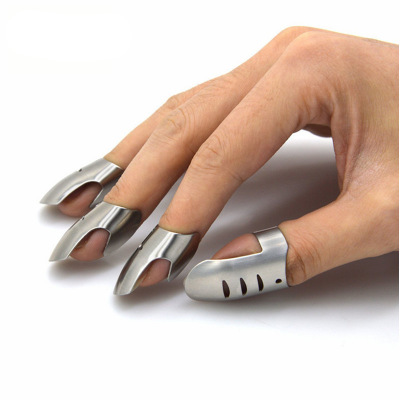 不锈钢厨房新款切菜套保护手指卫士防切手器护指工具1个大拇指3小