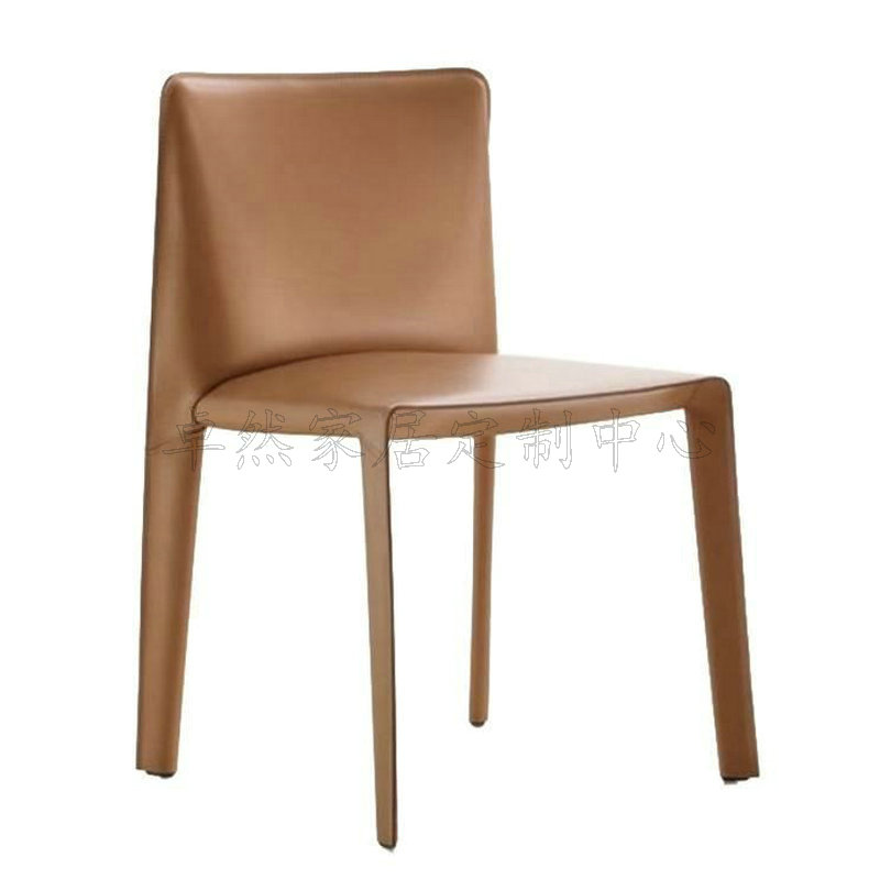 马鞍皮椅子创意设计师餐椅休闲椅酒店会所西餐厅茶餐厅奶茶店椅子