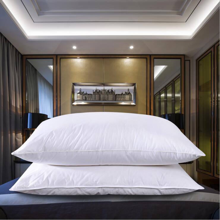 五星级酒店枕头纤丝羽丝绒棉布包枕芯保健护颈枕芯一对