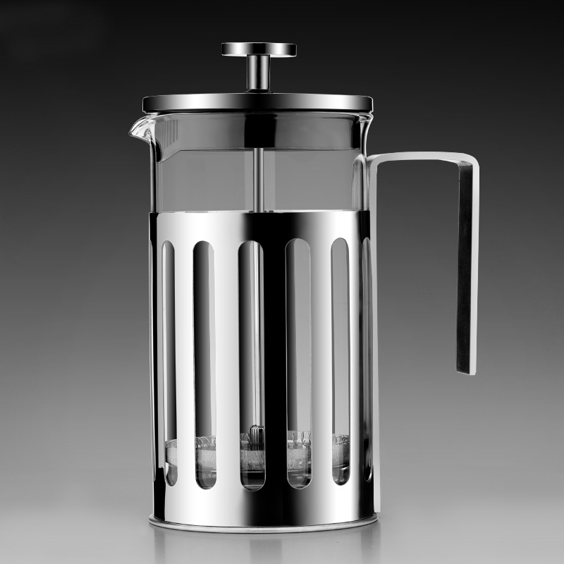 加厚家用玻璃法压壶不锈钢手冲咖啡壶泡茶法式滤压壶花茶壶冲茶器