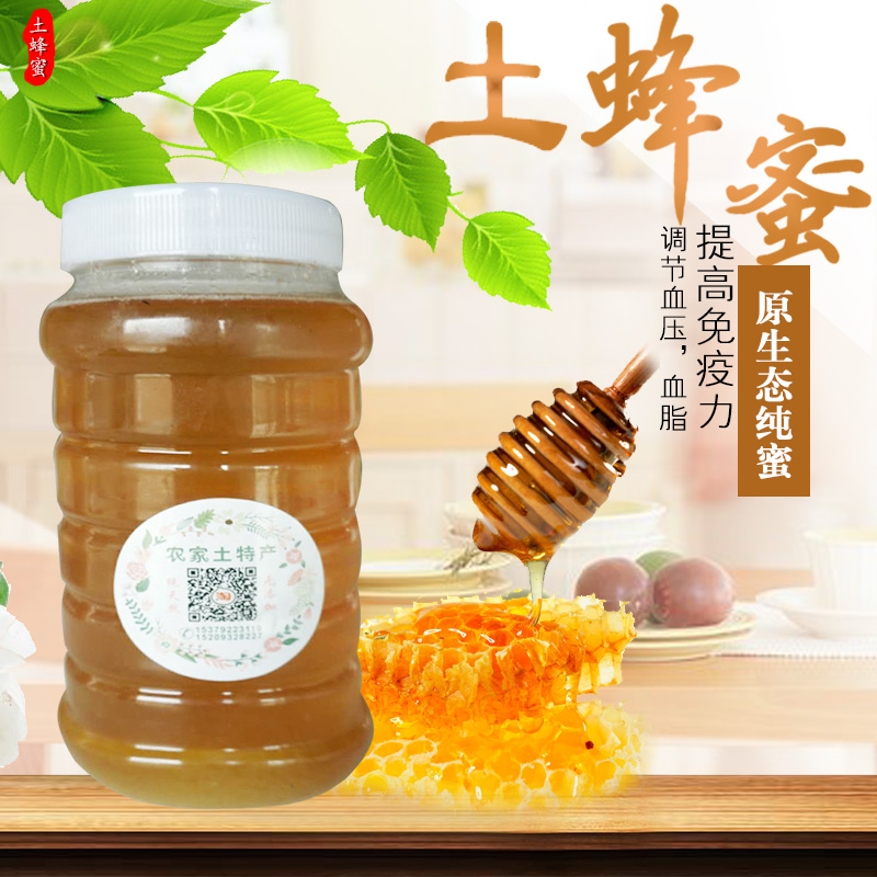 甘肃农家土蜂蜜自产直销中华小蜜蜂生蜜2023年新蜜甜而不腻包邮