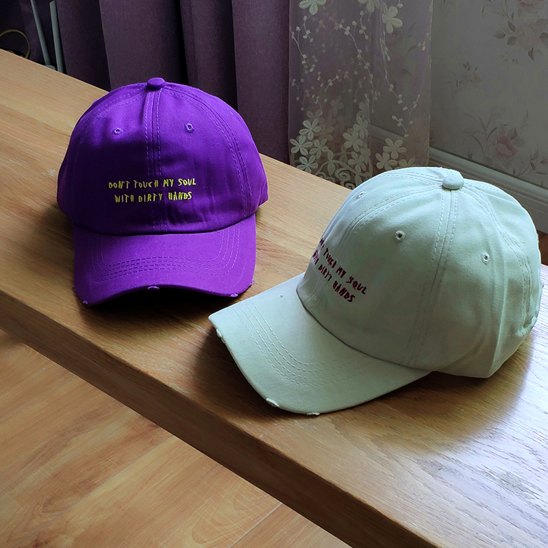 2018夏天新款紫色棒球帽韩版休闲百搭女帽子男鸭舌帽ins字母软顶