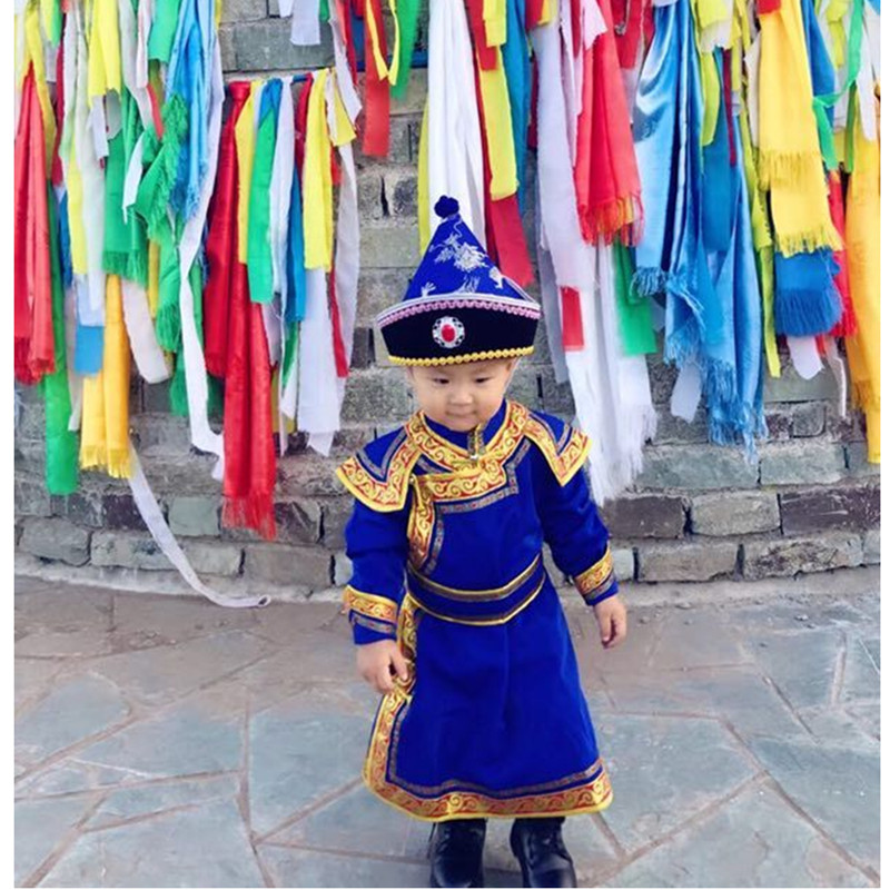 日常蒙古袍新款六一儿童服装少数民族藏族元旦演出服男女童表演服