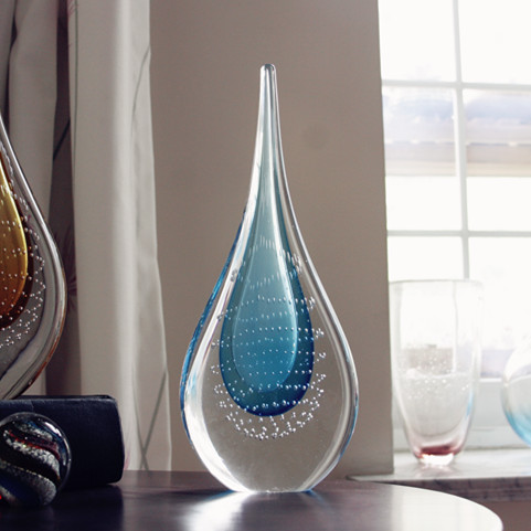 家居客厅装饰大摆件抽象水滴现代轻奢简约创意淄博玻璃琉璃艺术品