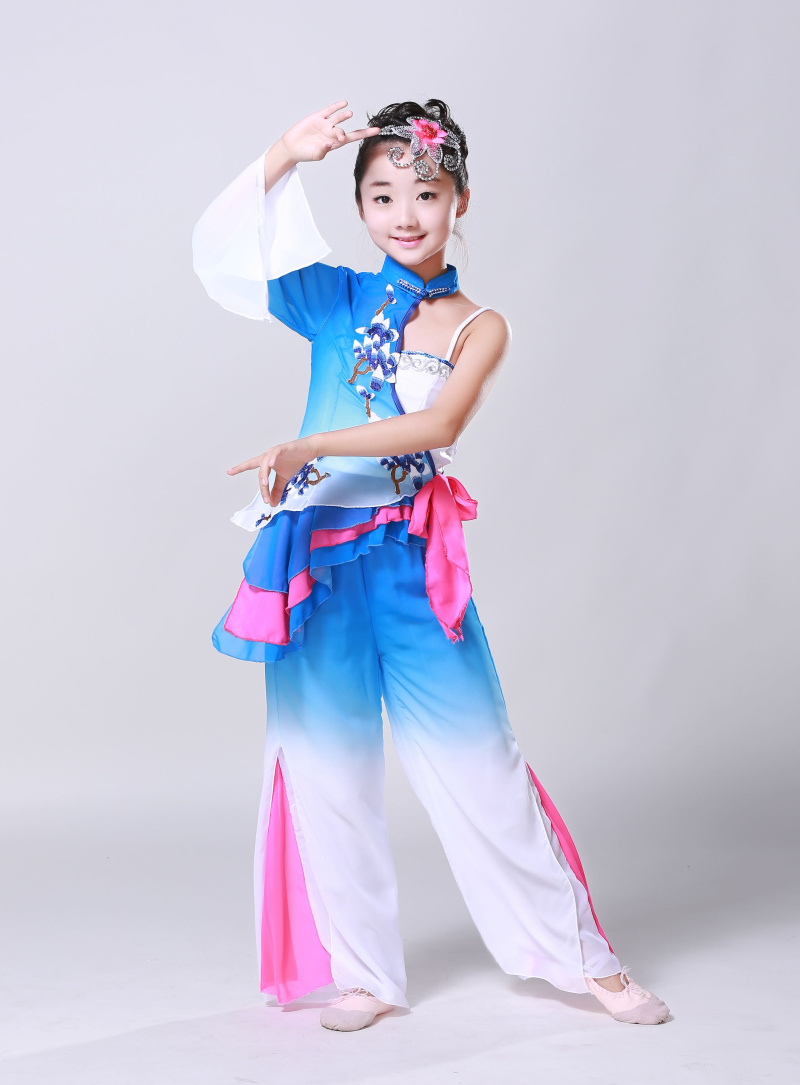 古典舞演出服2021新款女成人儿童扇子舞伞舞表演服民族舞蹈服装