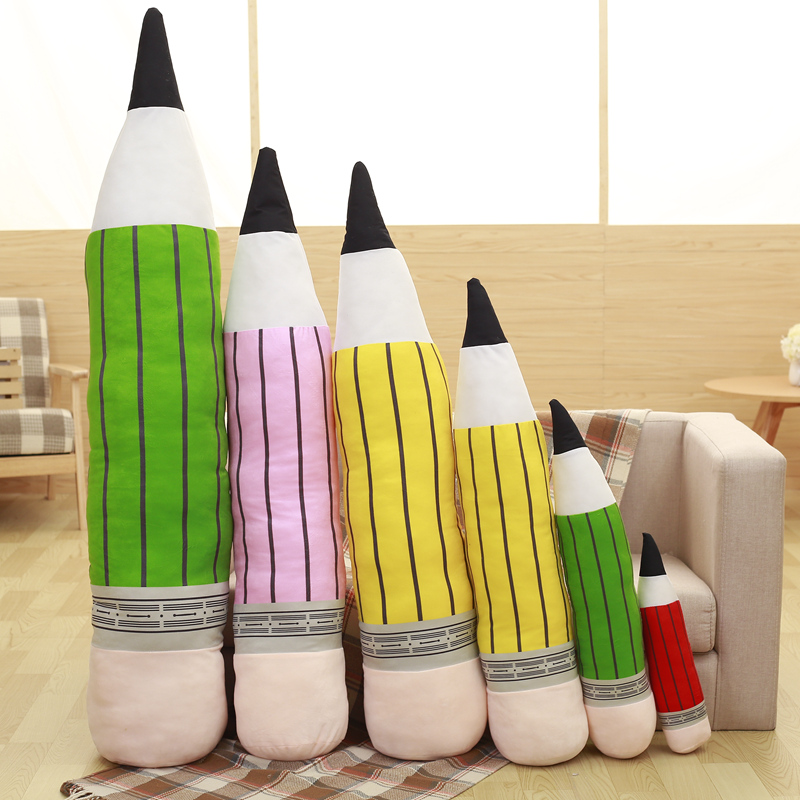 创意个性2B铅笔毛绒玩具铅笔公仔抱枕靠垫整蛊考试 cosplay道具