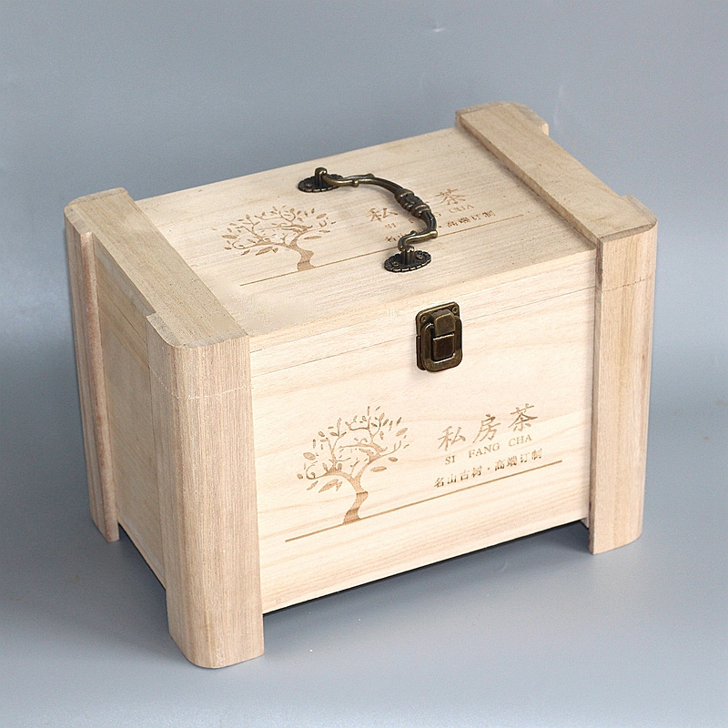 实木茶叶包装定制礼盒原木色散茶木质通用收纳盒空礼盒存茶木箱子