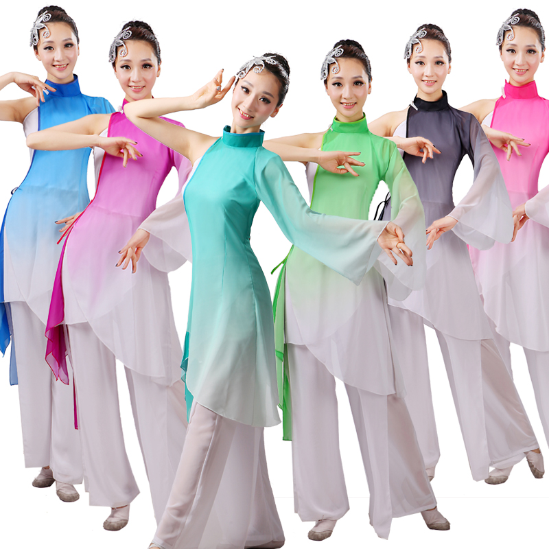 古典舞演出服女成人2021新款幼儿童扇子舞伞舞表演服民族舞蹈服装