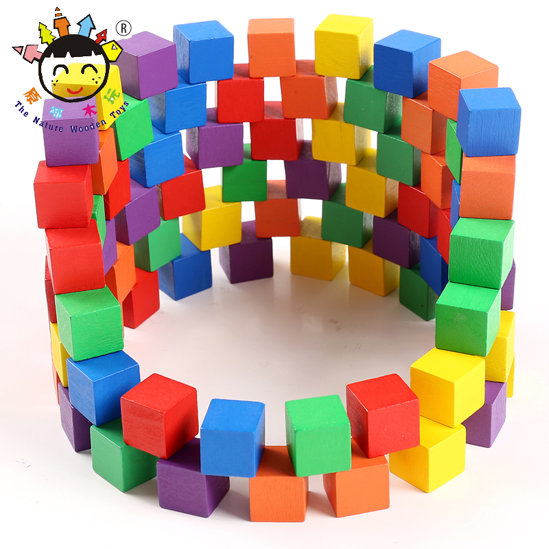正方体长方体积木数学教具立方体正方形积木块小方块玩具木头方块