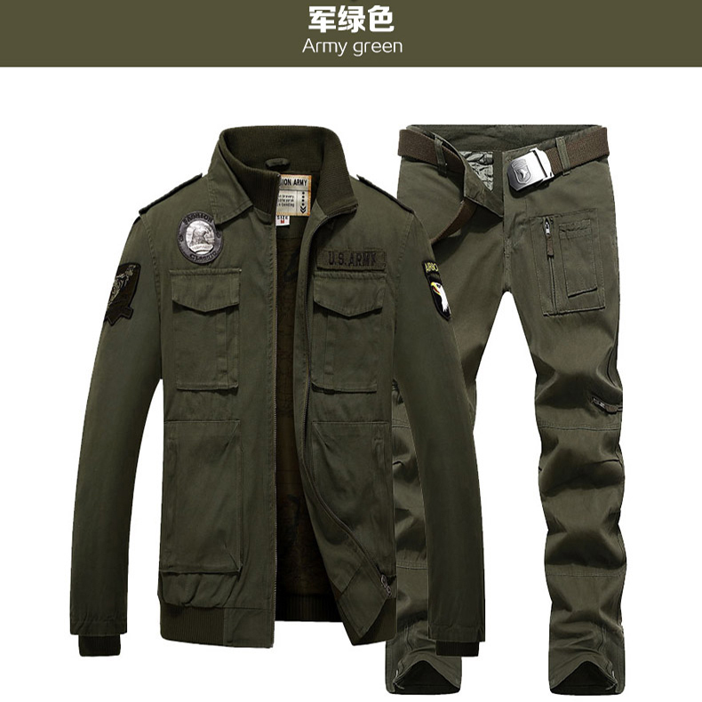 户外军迷101空降师加厚棉夹克野战男特种兵作训迷彩服套装新品