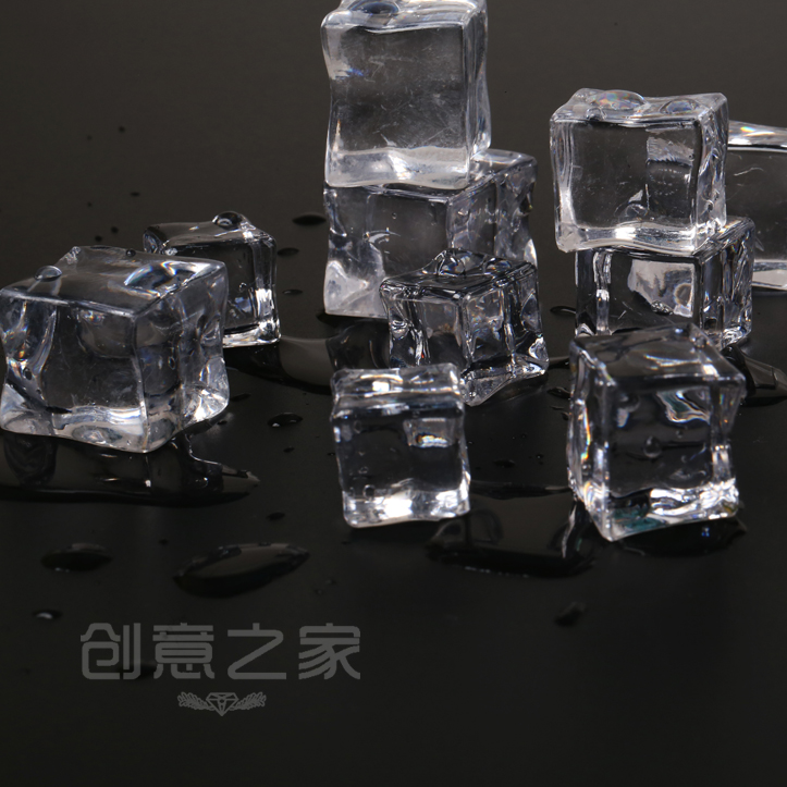 创意背景道具 仿真冰块大号 透明水晶冰块拍照道具拍摄背景道具
