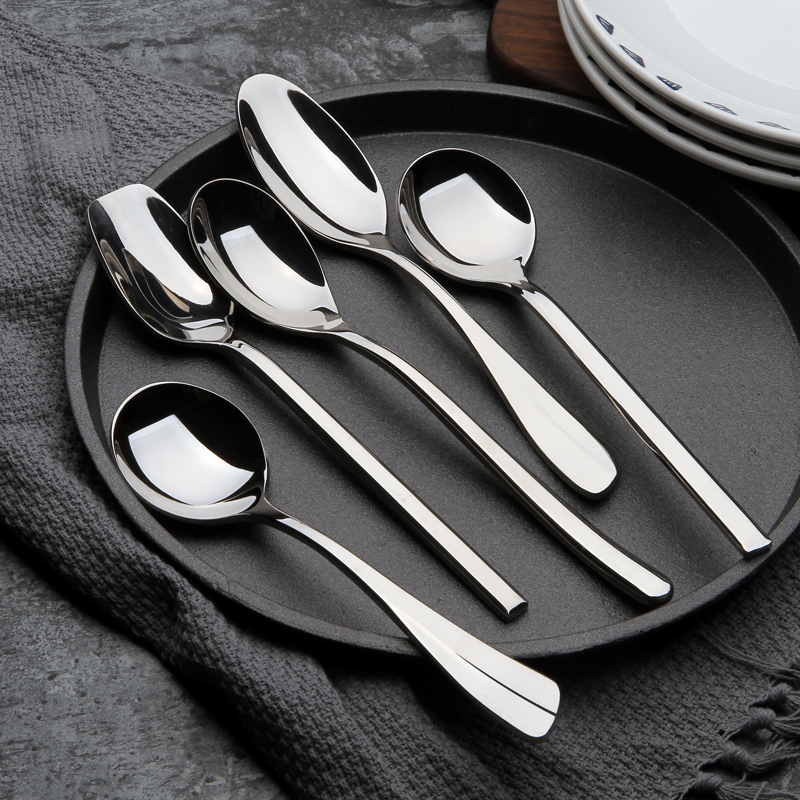 不锈钢勺子西餐具主餐勺 欧式家用吃饭勺子成人匙羹吃饭勺4支包邮