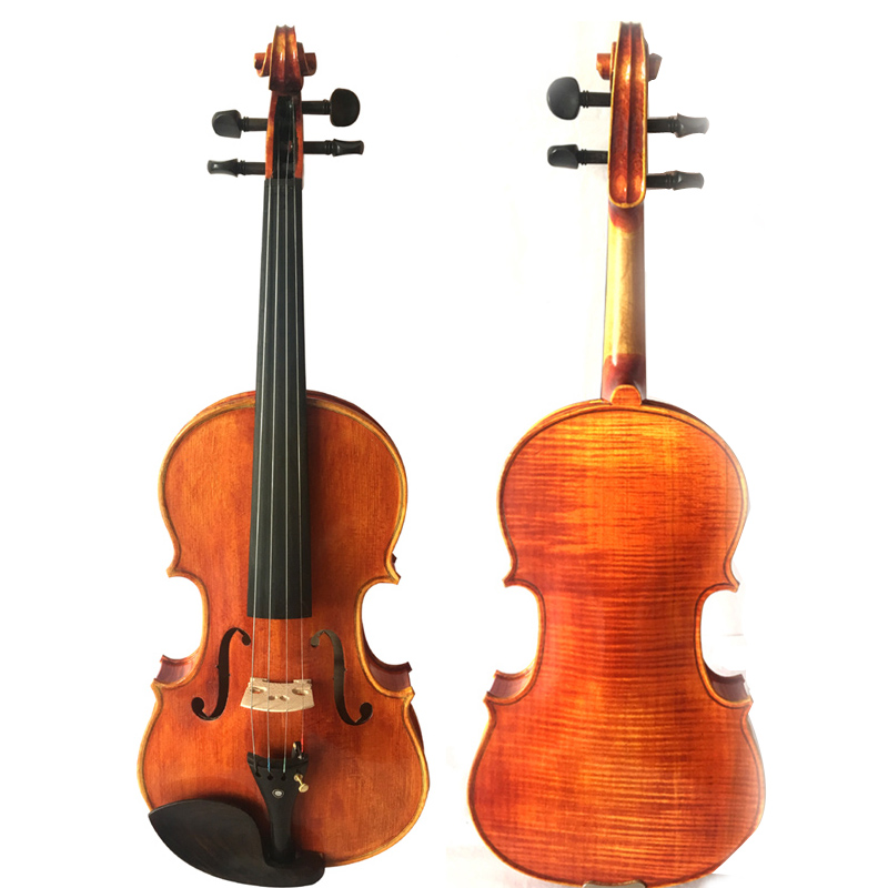 鸿莺天然花纹虎纹小提琴专业演奏儿童成人初学乐器全手工实木