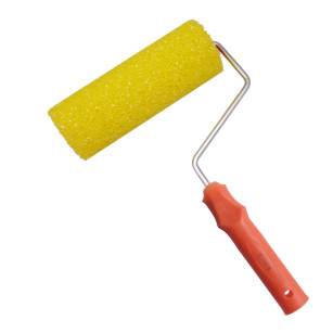 肌理漆8寸黄色半开孔拉毛滚筒刷带手柄 肌理漆硅藻泥专用工具