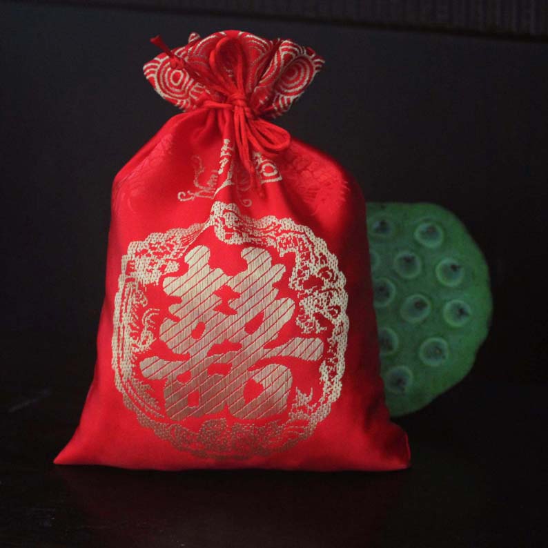 厂家直销结婚庆用品喜糖袋子喜糖盒中式婚礼织锦缎糖果袋 缘